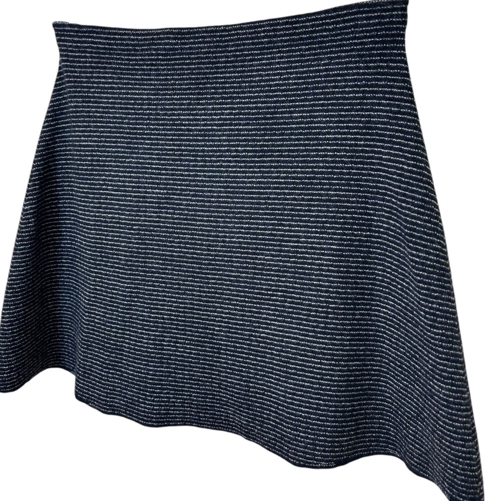 Theory - "Doreene O Noble" Mini Skirt, A-Line, Wool - Size M, Black, Blue, White - Picture 9 of 13